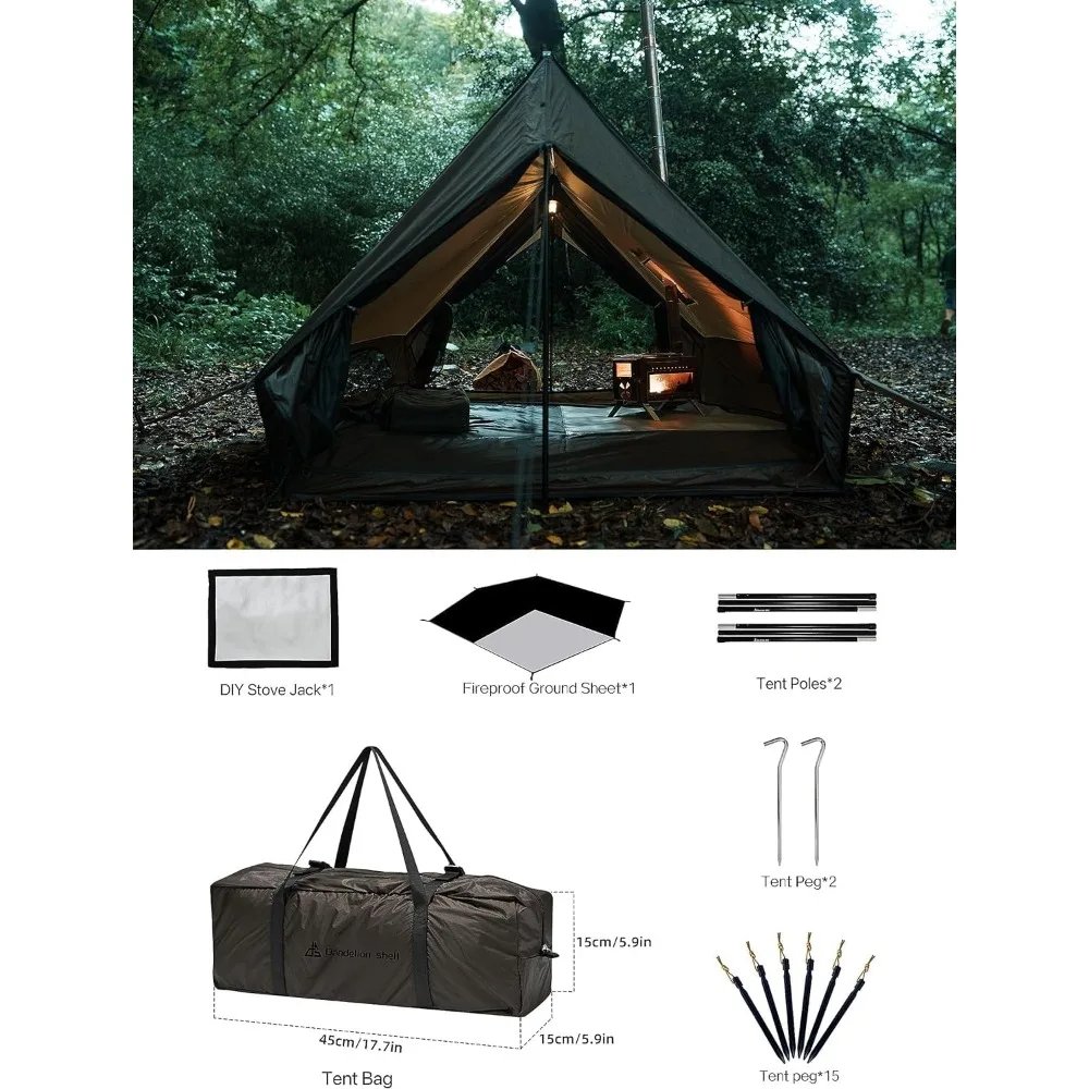 Hot Tent with Stove Jack – 4 Season Waterproof - Image 6